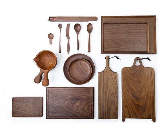  Nordic Style Black Walnut Wooden Kitchen Utensils